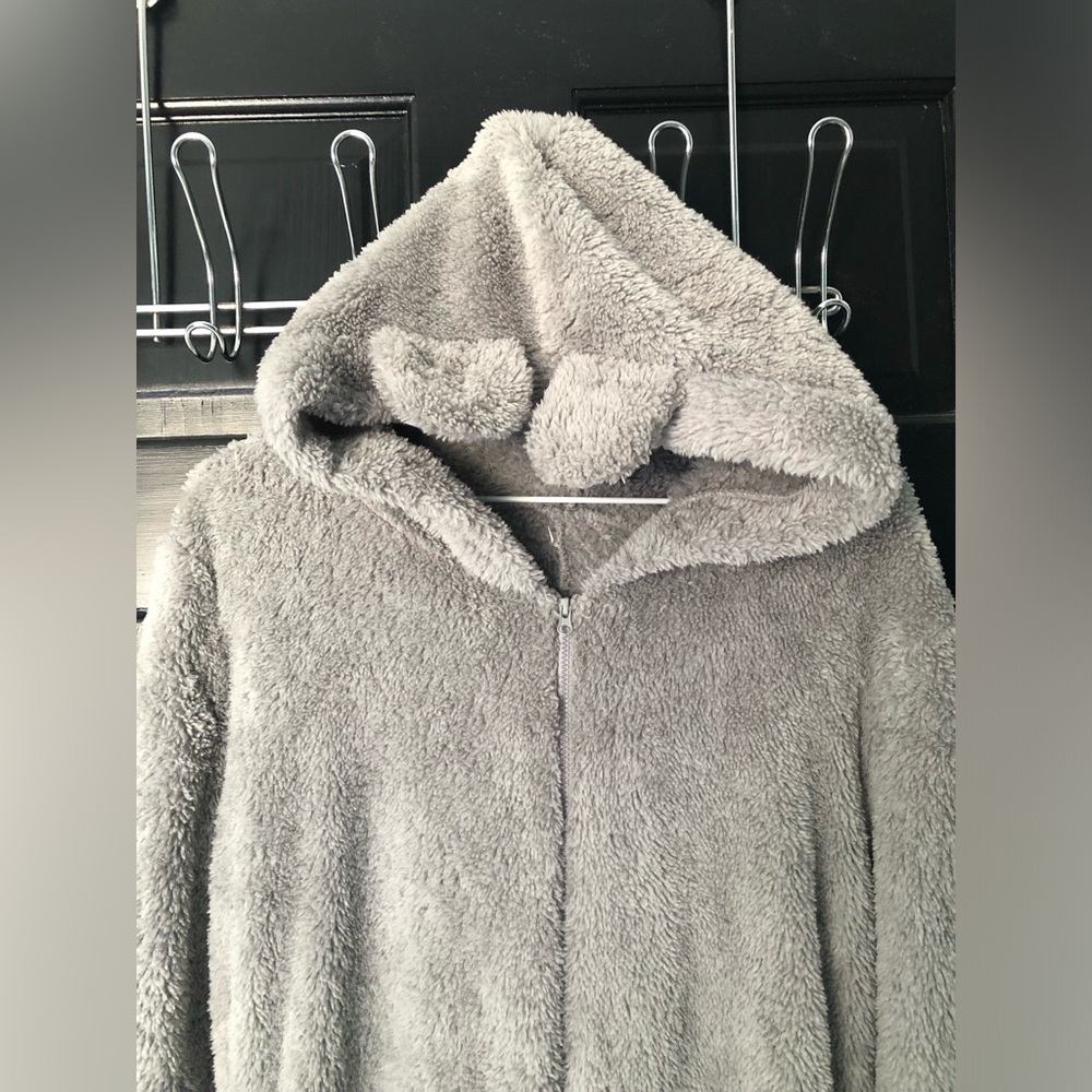 Cozy Gray Hooded Girl’s Onesie/Jumpsuit